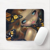 "Nymph with Monarchs" Mousepad Muismat (Met muis)