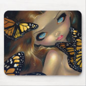 "Nymph with Monarchs" Mousepad Muismat (Voorkant)