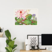 Nymphaea Lotus #1, Roze, Lily Pad, Tanigami Konan Poster (Thuiskantoor)