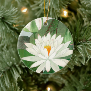 Nymphaea lotus, boom keramisch ornament