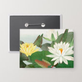 Nymphaea lotus, Japanse houtsnede, 1917 Button (Voorkant / Achterkant)