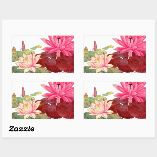 Nymphaea lotus rechthoekige sticker (Vel)