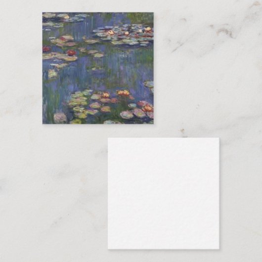 Nymphéas Claude Monet Vierkante Visitekaartje (Voorkant / Achterkant)