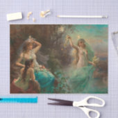 Nymphen bei Sonnenaufgang door Hans Zatzka Tissuepapier (Craft)