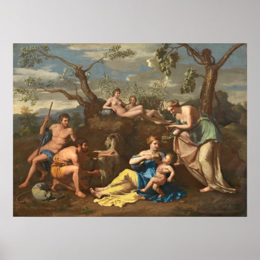 Nymphen & Child Jupiter - Nicolas Poussin Fine Art Poster (Voorkant)