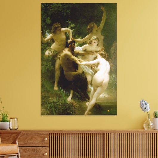 Nymphs and Satyr (Nymphes et Satires) (1873) Canvas Afdruk (Insitu (Woonkamer))