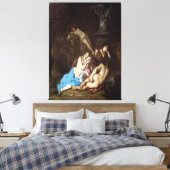 Nymphs by a Fountain (early 1650s) Canvas Afdruk (Insitu (Slaapkamer))