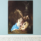Nymphs by a Fountain (early 1650s) Canvas Afdruk (Insitu (Houten vloer))