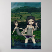 Nymphs Collect Berries Art Print (Voorkant)
