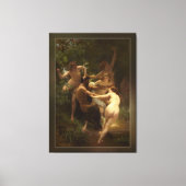 Nymphs en Satyr van William-Adolphe Bouguereau Canvas Afdruk (Voorkant)