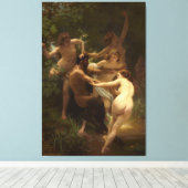 Nymphs en Satyr van William-Adolphe Bouguereau Canvas Afdruk (Insitu (Houten vloer))
