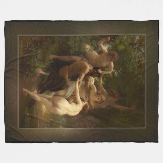 Nymphs en Satyr van William-Adolphe Bouguereau Fleece Deken (Voorkant (Horizontaal))