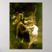 Nymphs en Satyr van William Adolphe Bouguereau Poster (Voorkant)