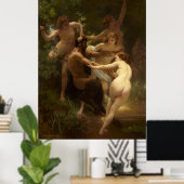 Nymphs en Satyr van William-Adolphe Bouguereau Poster (Thuiskantoor)
