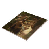 Nymphs en Satyr van William-Adolphe Bouguereau Tegeltje (Zijkant)