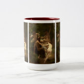 Nymphs en Satyr van William-Adolphe Bouguereau Tweekleurige Koffiemok (Center)