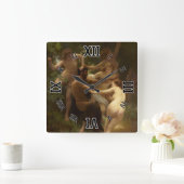 Nymphs en Satyr van William-Adolphe Bouguereau Vierkante Klok (Huis)