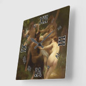 Nymphs en Satyr van William-Adolphe Bouguereau Vierkante Klok (Hoek)