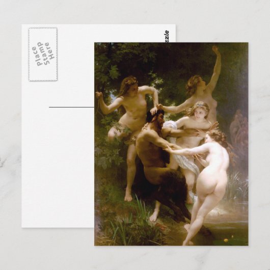 Nymphs en Satyr, William-Adolphe Bouguereau Briefkaart (Voorkant / Achterkant)
