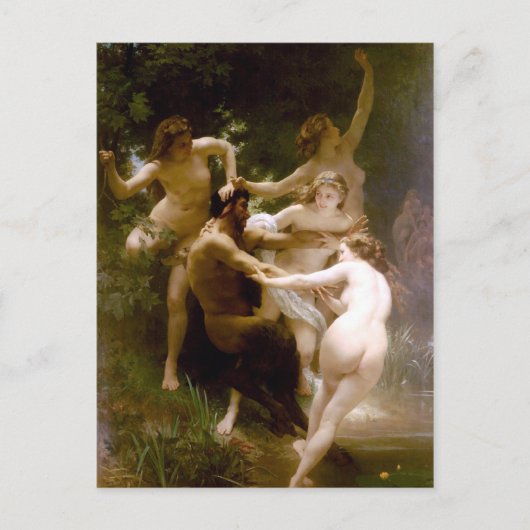 Nymphs en Satyr, William-Adolphe Bouguereau Briefkaart (Voorkant)