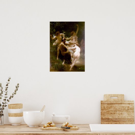 Nymphs en Satyr, William-Adolphe Bouguereau Poster (Keuken)
