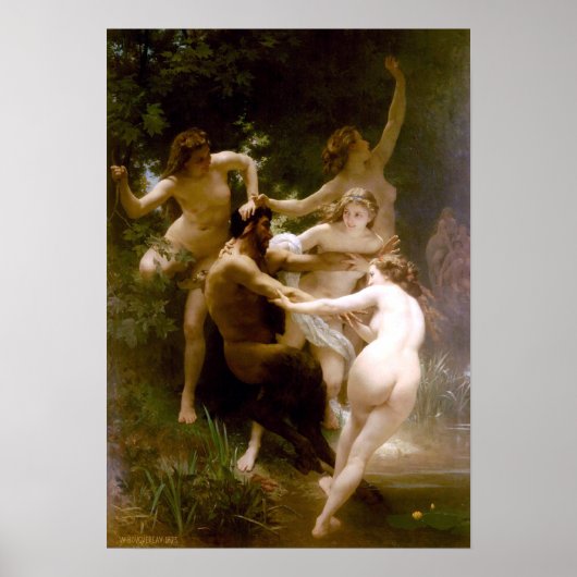 Nymphs en Satyr, William-Adolphe Bouguereau Poster (Voorkant)