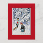 Nystrom - Kinderen in de sneeuw, 1910 Briefkaart (Voorkant)