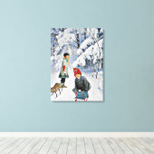 Nystrom - Kinderen in de sneeuw, 1910 Canvas Afdruk (Insitu (Houten vloer))