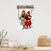Nystrom - Kinderen in de sneeuw (1), mooie kunst Poster (Keuken)
