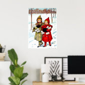 Nystrom - Kinderen in de sneeuw (1), mooie kunst Poster (Thuiskantoor)