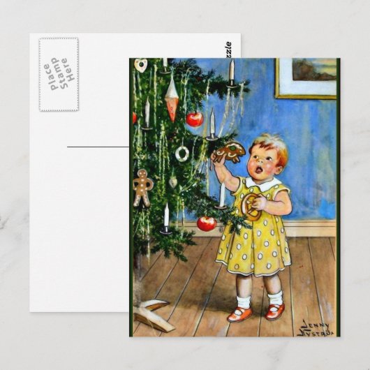 Nystrom - Meisje van de kerstboom, Briefkaart (Voorkant / Achterkant)