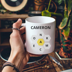 NYT Spelling Bee, gepersonaliseerde naam Wordle Koffiemok