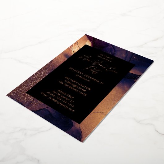 Nyte Glow New Year's Eve Party Folie Uitnodiging (Gedraaid)