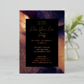 Nyte Glow New Year's Eve Party Folie Uitnodiging (Staand Voorkant)