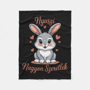 Nyuszi, Mijn Konijn - Szeretlek, Ik Hou van Jou! Fleece Deken