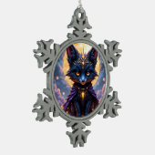 Nyx – Bewaker van het maanlicht. Tin Sneeuwvlok Ornament (Links)