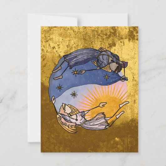 Nyx en Hespera (nacht en dag) Kerst Kaart (Voorkant)