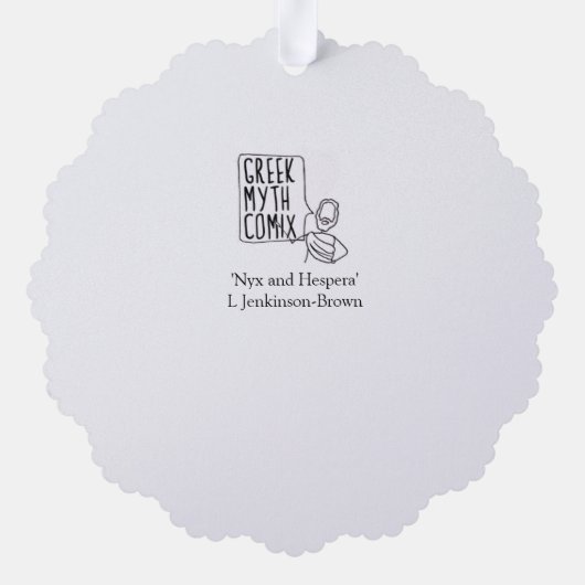 Nyx en Hespera (nacht en dag) Oudgrieks Ornament Kaart (Achterkant)