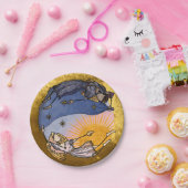 Nyx en Hespera (nacht en dag) Vakantie Papieren Bordje (Feest)