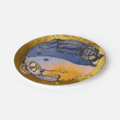 Nyx en Hespera (nacht en dag) Vakantie Papieren Bordje (Gekanteld)