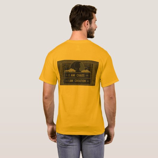 Nyx Goddess Quote - Ik ben Chaos Ik ben de Scheppi T-shirt (Achterkant volledig)