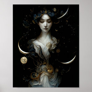 Nyx, godin van Night Surreal Fantasy Art Poster