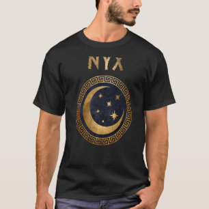 Nyx Griekse godin van het symbool van de nacht T-shirt