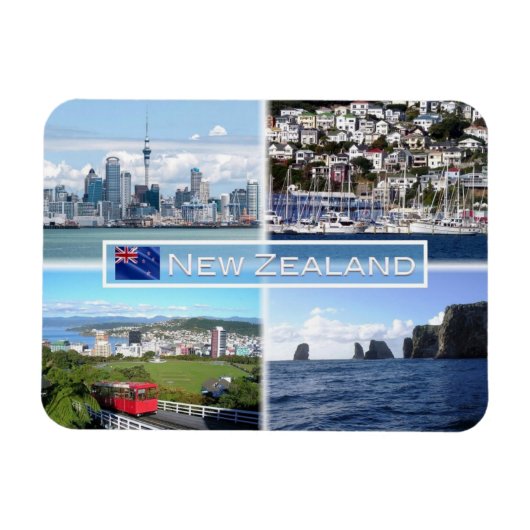 NZ Auckland Skyline - Wellington panorama - Magneet (Horizontaal)