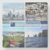 NZ Auckland Skyline - Wellington panorama - Stenen Onderzetter (Voorkant)