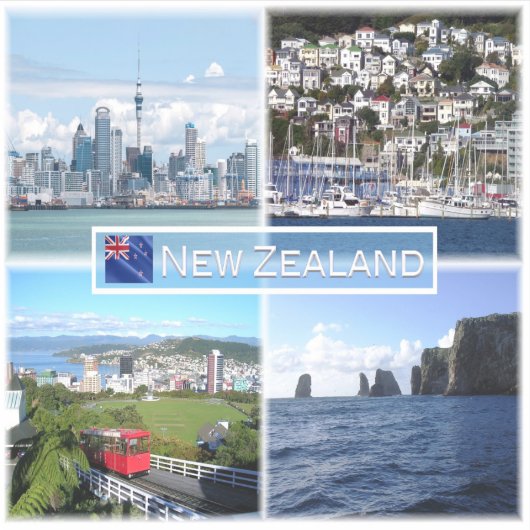 NZ Auckland Skyline - Wellington panorama - Sticker (Voorkant)