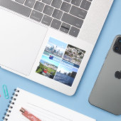 NZ Auckland Skyline - Wellington panorama - Sticker (Laptop met iPhone)