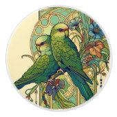 NZ Birds Kakariki art nouveau knop (Voorkant)