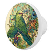 NZ Birds Kakariki art nouveau knop (Rechts)