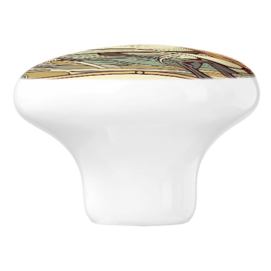 NZ Birds puteketeke art nouveau knop (Zijkant)